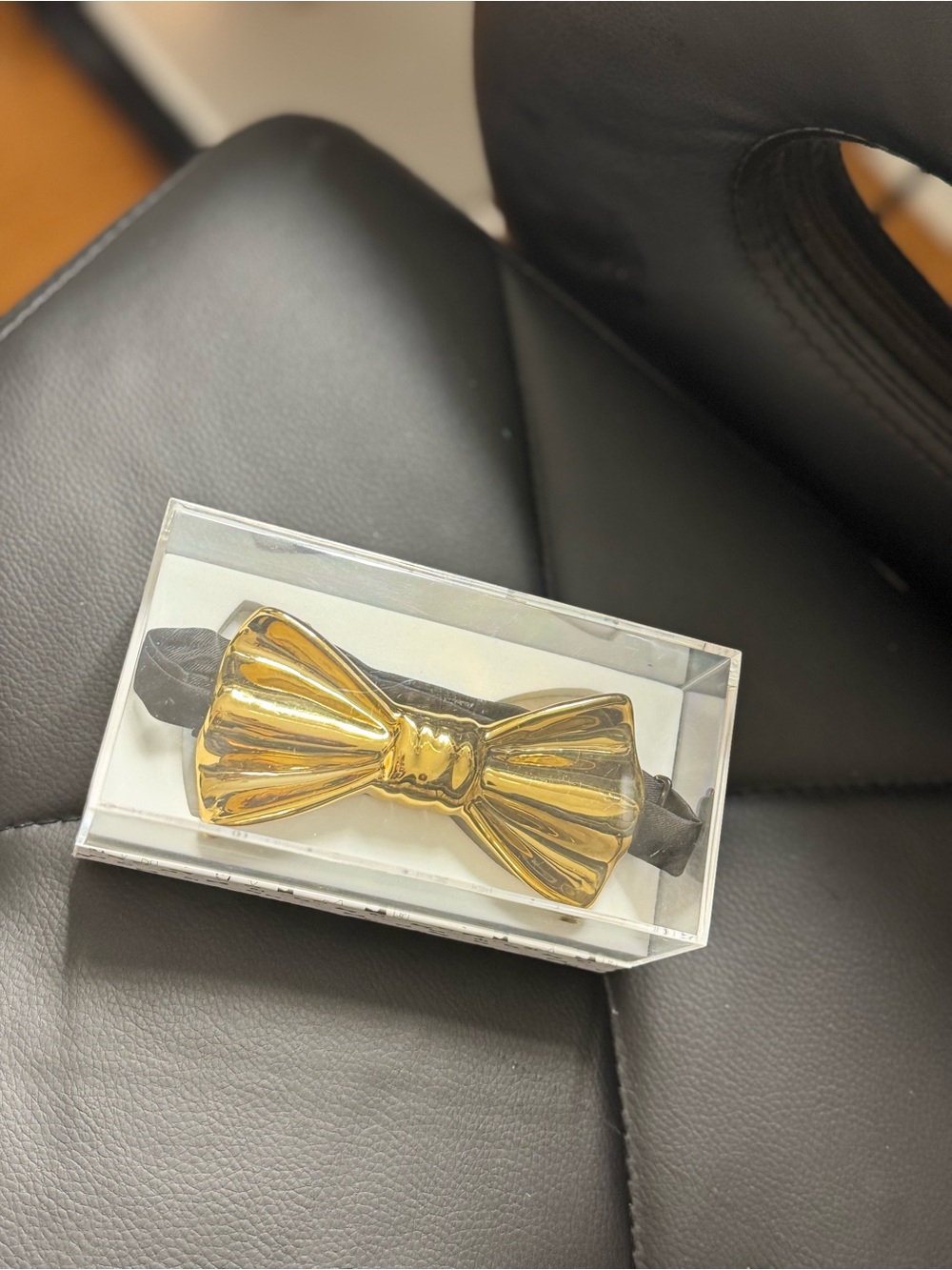 Gold Bow Tie Belt Accent for Men